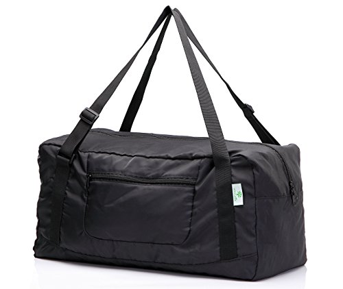 HOLYLUCK Foldable Travel Duffel Bag For Women & Men Luggage Great for Gym (black) One_Size