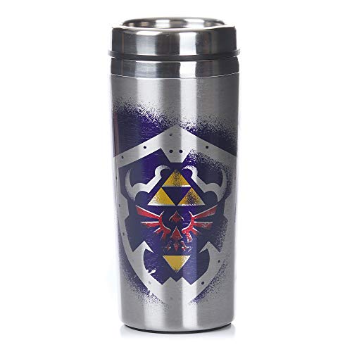 Paladone The Legend of Zelda Metal Tumbler, Double-Walled Stainless Steel Travel Mug, Gifts for Legend of Zelda Gamers