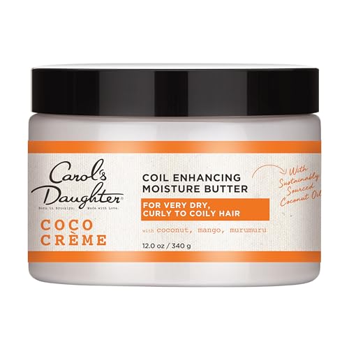 Carol?s Daughter Coco Creme Coil Enhancing Moisture Butter for Very Dry Hair, with Coconut Oil and Mango Butter, Paraben Free and Silicone Free Butter for Curly Hair, 12 oz