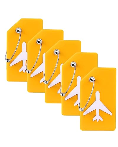 Silicone Luggage Tag Baggage Handbag School Bag Suitcase Instrument Tag Label by Gostwo（Yellow）