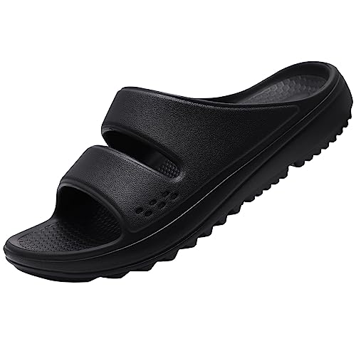 Evshine Orthopedic Sandals for Women Arch Support Recovery Slides Cloud Slippers for Plantar Fasciitis | Extremely Comfort, Black 38