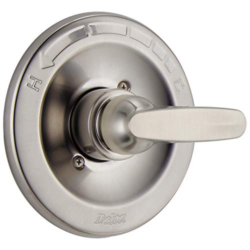 Delta Faucet Foundations 13 Series Single-Function Shower Valve Trim Kit, Shower Handle, Delta Shower Trim Kit, Stainless BT13010-SS (Valve Not Included)
