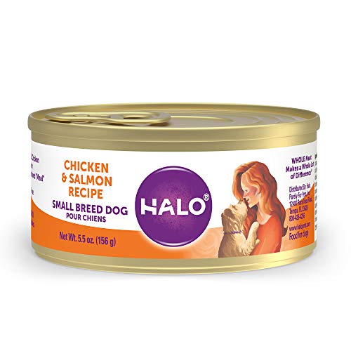 Halo Wet Dog Food For Small Dogs, Grain Free, Chicken & Salmon 5.5 Ounce (Pack of 12)