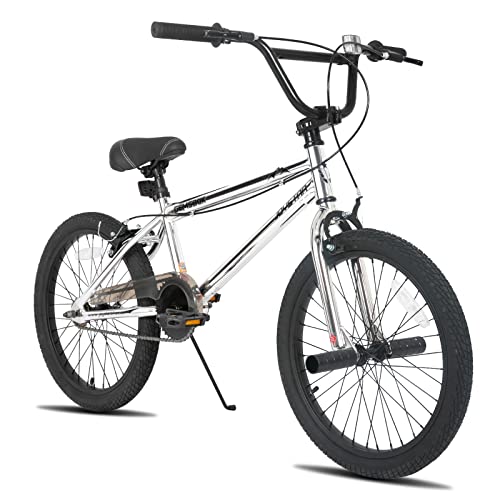 JOYSTAR Gemsbok 20 Inch Kids Bike Freestyle BMX Bike for 7-12 Girls and Boys Bikes 20 in Wheels Children BMX Kids' Bicycles Dual Hand Brakes Steel Frame Silver