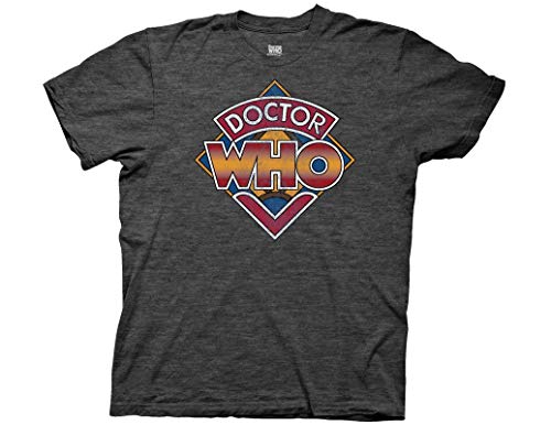 Ripple Junction Doctor Who Vintage Who Logo Adult T-Shirt Medium Heather Charcoal