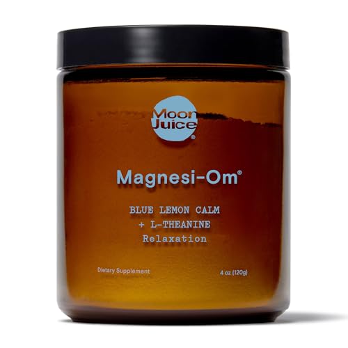 Moon Juice Blue Lemon Magnesi-Om | Magnesium Powder Supplement for Calm, Relaxation, & Regularity | Magnesium Acetyl Taurinate, Magnesium Gluconate, Magnesium Citrate, L-Theanine | Blue Lemon