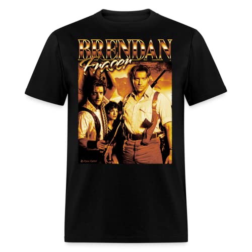 Brendan Fraser The Mummy Retro Vintage Bootleg Unisex Classic T-Shirt (Small, Black)