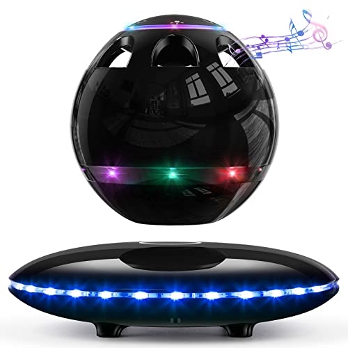 RUIXINDA Magnetic Levitating Bluetooth Speaker with LED Light,Floating Speaker 360 Degree Rotation, Maglev Speaker for Home Office Desk Decoration,Cool Tech Gift for Men Father Boys
