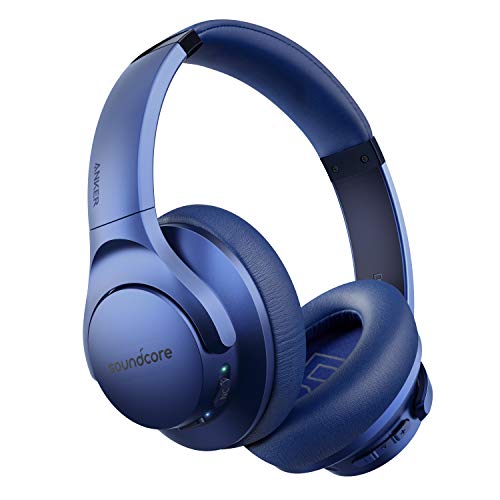 Soundcore Anker Life Q20 Hybrid Active Noise Cancelling Headphones, Wireless Over Ear Bluetooth Headphones, 40H Playtime, Hi-Res Audio, Deep Bass, Memory Foam Ear Cups, for Travel, Home Office