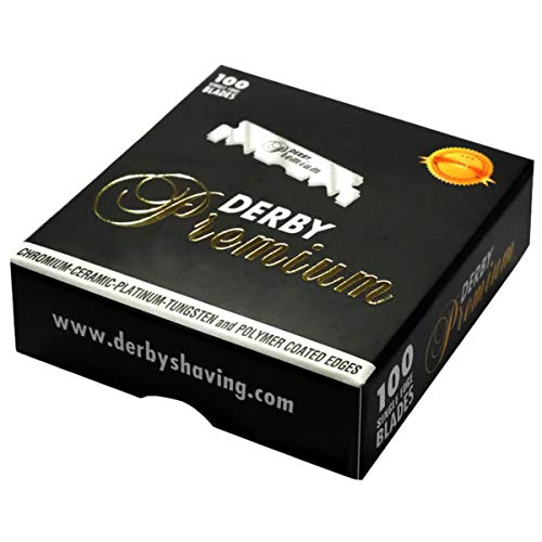 100 'Derby Premium' Single Edge Razor Blades for straight razor