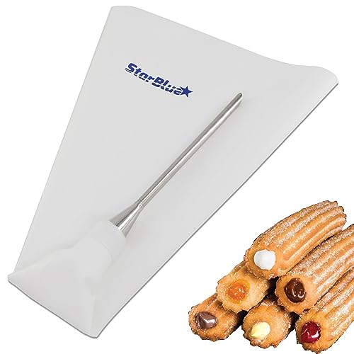 Churro Donut Filler by StarBlue - Reusable Piping Bag and Nozzle with Large Needle, Best Fit with Churrera Churro Maker