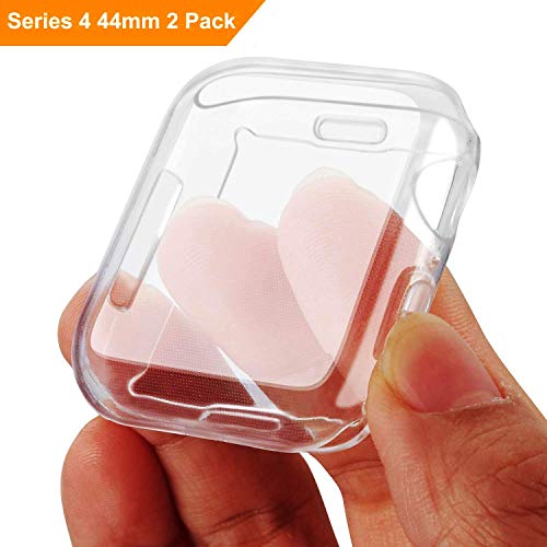 [Upgrade 2Pack 44mm] TIRIO Case for Apple Watch Series 4 Screen Protector, 2018 New iWatch Series 4 Overall Protective Case TPU HD Clear Ultra-Thin Cover for Apple Watch Series 4