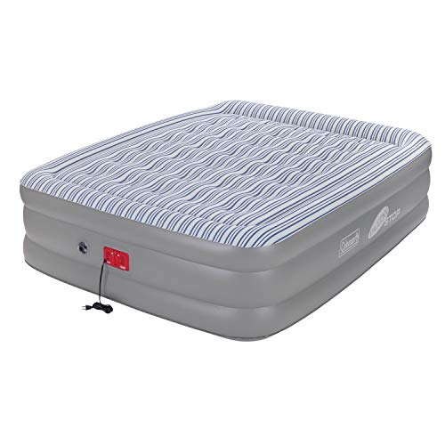 Coleman SupportRest Elite Double-High Air Mattress with 120V Built-In Pump, Queen Sized Airbed with Built-In Air Pump Inflates in 3 Minutes