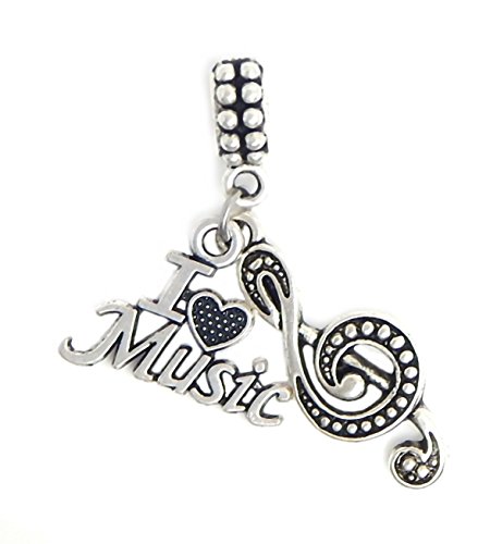 Dangle I Love Music Charms Bead for Charms Bracelets