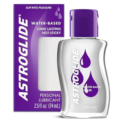 Astroglide Liquid Personal Lubricant (2.5oz), Water Based Lube, Dr. Recommended Brand, Long Lasting Pleasure, for Men, Women, and Couples, Condom Compatible, Travel-Friendly Size, Manufactured in USA