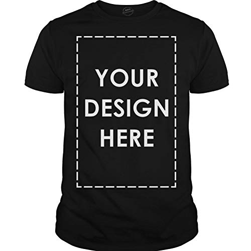 Add Your Own Custom Text Name Personalized Message or Image Unisex T-Shirt, Custom T Shirts Ultra Soft (L, Black)