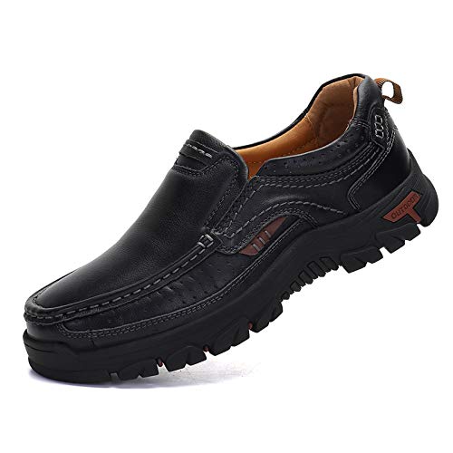 ALITIKAVIC Mens Slip On Casual Shoes Leather Comfortable Walking Loafers