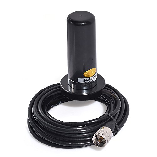 Eightwood Dual Band VHF UHF Ham Mobile Radio Antenna PL259 with Magnetic Base Extension Cable 16 feet for Ham Radio Amateur Radio Mobile Transceiver 144/430mhz