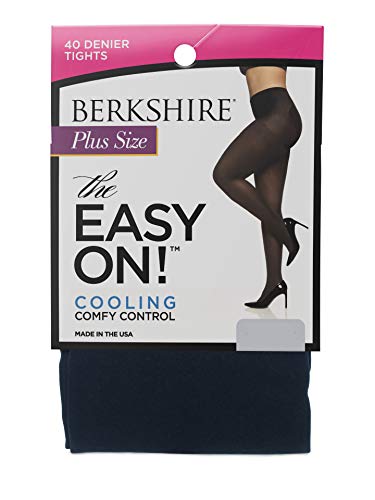 Berkshire The Easy On! 40 Denier Plus Size Tights, Navy, 1x-2x