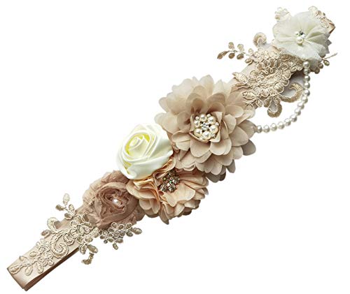 FANFAN Maternity Sash Belt Pregnant Wedding Sash Belt Bridal Sash Belts Y01… (Champagne)