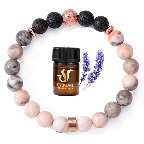 SYJUAN Relaxation Gifts for Women Lava Rock Beads Aromatherapy Diffuser Spiritual Healing Bracelets Anxiety Relief Items Birthday Gifts for Mom