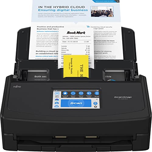 ScanSnap iX1600 Premium Color Duplex Document Scanner for Mac and PC with 4-Year Protection Plan, Black