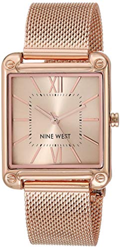 Nine West Women's Mesh Bracelet Watch, Rose Gold