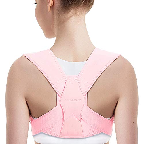 Vicorrect Posture Corrector for Women and Men, Adjustable Upper Back Brace for Clavicle Support and Providing Pain Relief from Neck, Shoulder, and Upper Back S-M (25'-35')