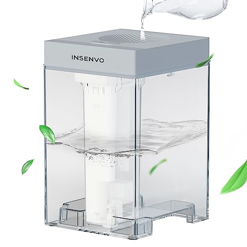 INSENVO Humidifier 7.5L for Large Bedroom, Top Fill& Anti-leak Design, Ultrasonic Cool Mist Air Humidifers Indoor for Baby&Plants, Disassemble&Clean Easily, Visualized Water Tank, Auto Shut-off, Grey