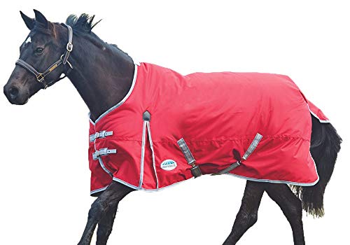 WeatherBeeta ComFiTec Classic Standard Neck Lite Horse Blanket, Red/Silver/Navy, 78'