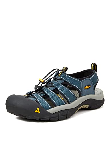 KEEN Men's Newport H2 Closed Toe Water Sandals, Navy/Medium Grey, 10.5 US