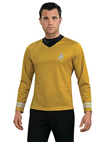 Rubie's mens Star Trek Into Darkness Captain Kirk Shirt With Emblem Costume Top, Gold, Medium US