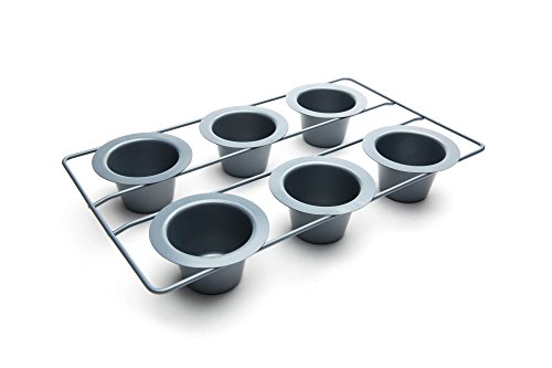 Fox Run Preferred Non-Stick Pop-Over Pan, 6 Cups, Grey
