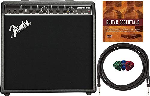 Fender Champion 50XL Guitar Combo Amplifier Bundle with Instrument Cable, Picks, and Austin Bazaar Instructional DVD