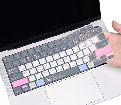 CaseBuy MacBook Pro 14 inch Keyboard Cover Shortcuts for 2023 2022 2021 MacBook Pro 14' 16' M3 M2 M1 Pro/Max A2442 A2779 A2918 A2992 A2485 A2780 A2991 MAC OS Shortcut Hot Keys Keyboard Protector