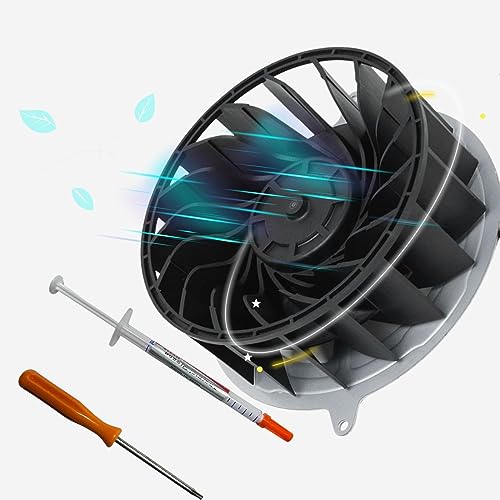 YHZONE Upgrated 23 Blades Quite Internal CPU Cooling Fan Replacement Part compatible with Sony Playstation 5 PS5 Series12047GA-12M-WB-01 and G12L12MS1AH-56J14 Fan-with Thermal Grease and Screwdriver
