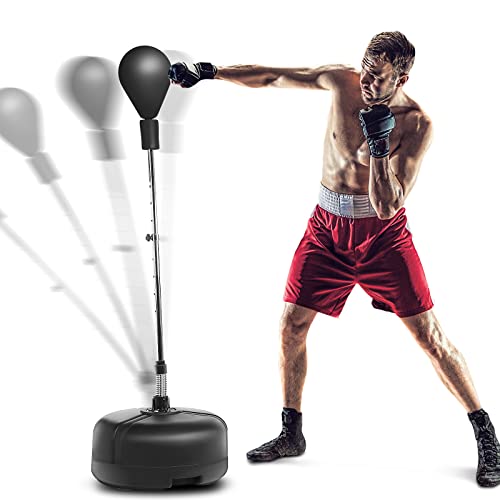 Hicient Reflex Bag Free Standing Punching Bag Adjustable Height Boxing Bag Speed Punching Bags for Adults & Kids (US Stock)