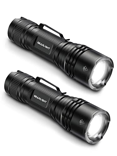 GearLight LED Tactical Flashlights High Lumens - Mini Flashlights for EDC Carry - Compact Powerful Emergency Flashlights Made from Military-Grade Aluminum - Drop Resistant and Water Resistant