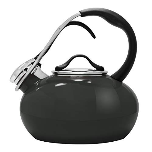 Chantal Classic Loop Enamel on Steel Whistling Tea Kettle, 1.8 quart (Onyx)