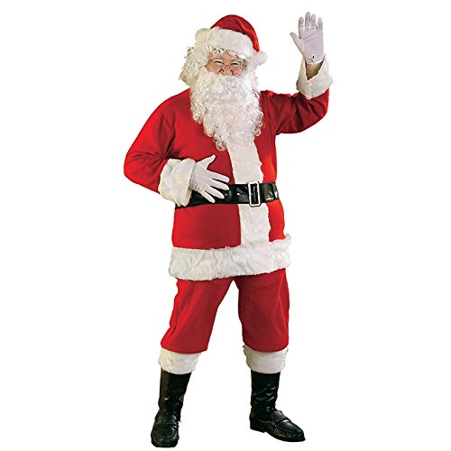 Rubie's mens Bright Red Flannel Santa Suit With Gloves Adult Sized Costumes, Red/White, Standard US