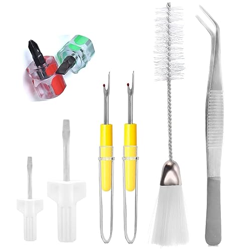 Sewing Machine Cleaning Kit Include Sewing Machine Repair Tools with Tweezers Double Headed Brush Screwdriver for Repair and Cleaning Machine Sewing-8 Pieces