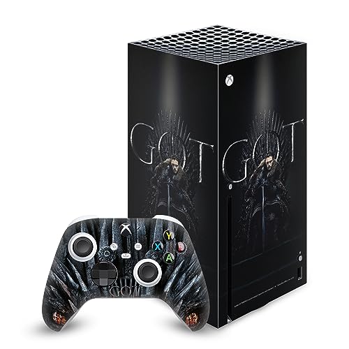 Head Case Designs Officially Licensed HBO Game of Thrones Jon Snow Iron Throne Sigils and Graphics Vinyl Sticker Gaming Skin Decal Cover Compatible with Xbox Series X Console and Controller Bundle