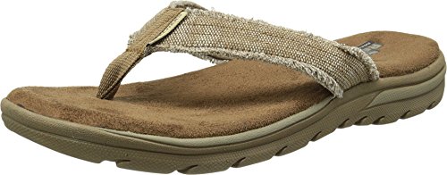 Skechers USA Men's Bosnia Flip-Flop,Tan,11 M US