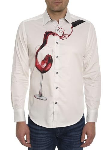 Robert Graham Men's Sager Long-Sleeve Woven Shirt, White, Small