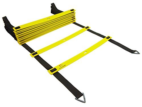 Wacces Adjustable Agility Ladder for Soccer, Speed, Football, Fitness with Carry Bag (8 Rungs - Yellow)