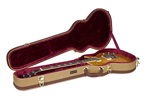 Crossrock Wooden Case for Les Paul Electric Guitars,Vinyl Tweed (CRW620LTW)