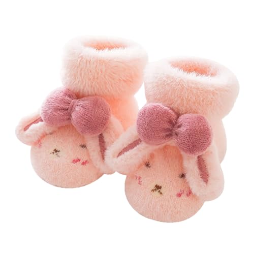Bblulu Newborn Baby Cozy Fleece Booties with Grippers Baby Winter Booties Plush Cozy Kids House Slipper Warm Infant Newborn Crib Baby Shoes