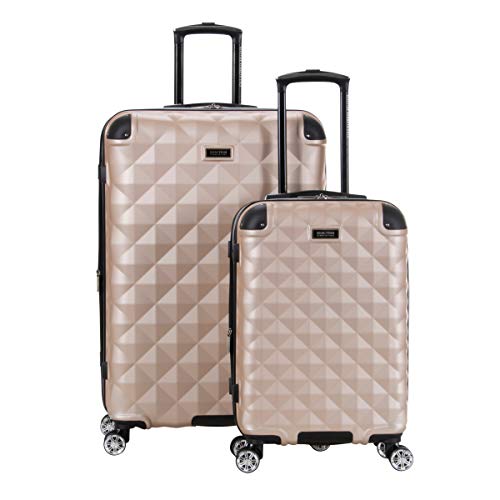 Kenneth Cole REACTION Diamond Tower Collection Lightweight Hardside Expandable 8-Wheel Spinner Travel Luggage, Rose Champagne, 2-Piece Set (20' & 28')