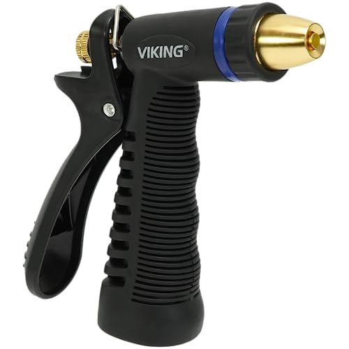 VIKING Garden Hose Nozzle, High Pressure Adjustable Nozzle with Brass Tip for Home and Car Detailing Kit