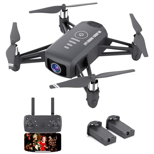 Elukiko Drone with Camera for Adults Kids, 1080P HD Mini FPV Drones, WiFi RC Quadcopter Helicopter, 2 Batteries, Gravity Control, Gesture Control, 3D Flips, Toys Gifts for Boys Girls